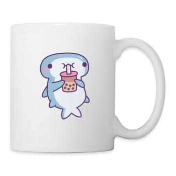 Requin marteau mignon buvant du thé Boba - Mug blanc - blanc - Droite