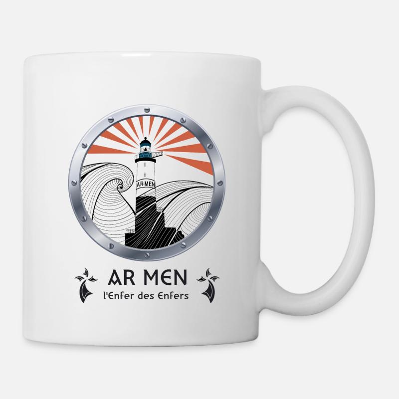 Phare d'AR MEN - BRETAGNE - Mug blanc - blanc