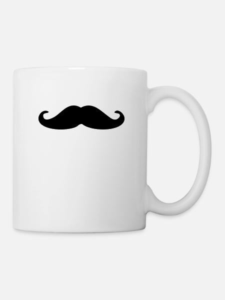 moustache - Mug blanc - blanc