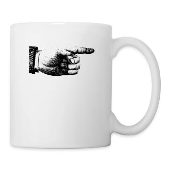 Finger zeigen - Tasse - Weiß - Rechts