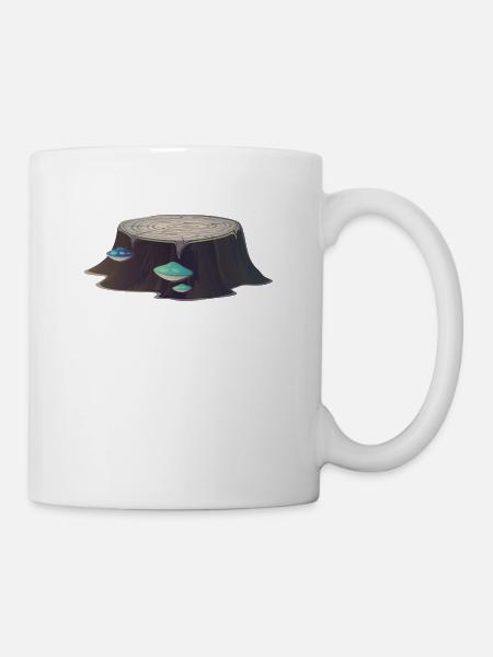 Baumstumpf - Tasse - Weiß