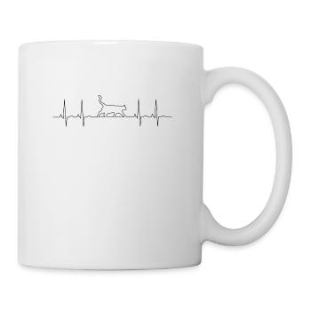 heartbeat katze ekg cats cat love - Tasse - Weiß - Rechts
