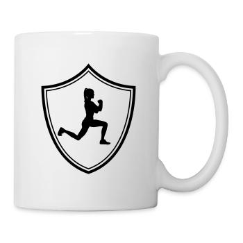 fitness frau wappen - Tasse - Weiß - Rechts