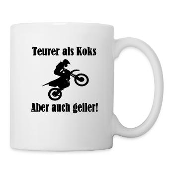 Motocross ist geil - Tasse - Weiß - Rechts