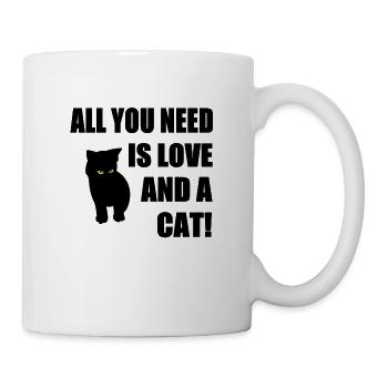 Tout ça, c’est l’amour et la cat - Mug blanc - blanc - Droite