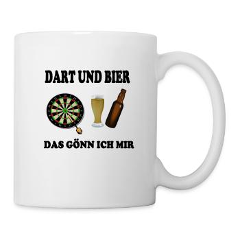 Dart und Bier - Tasse - Weiß - Rechts