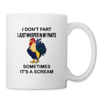 Chicken Fart Gifts Humor I Don't Fart I Whisper - Mug - white - Right