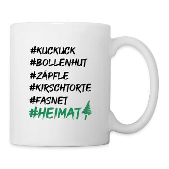 Schwarzwald Heimat Bollenhut Kuckuck T-Shirt - Tasse - Weiß - Rechts