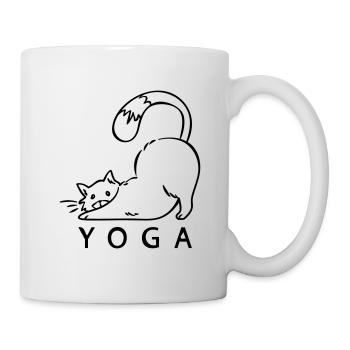 YOGA Cat, Yogi, Chats, Namaste - Mug blanc - blanc - Droite