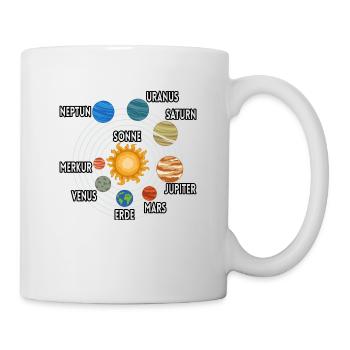 Sonnensystem Planeten Sonne Beschreibung - Tasse - Weiß - Rechts