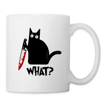 Chat effrayant quel graphique - Mug blanc - blanc - Droite