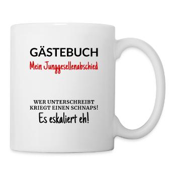 Junggesellenabschied Gästebuch - Tasse - Weiß - Rechts