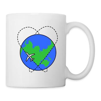 Voyage terrestre en avion - Mug blanc - blanc - Droite