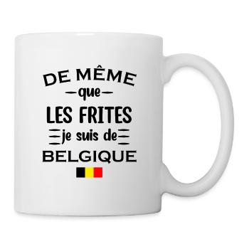 De même que les frites je suis de belgique t-shirt - Mug blanc - blanc - Droite