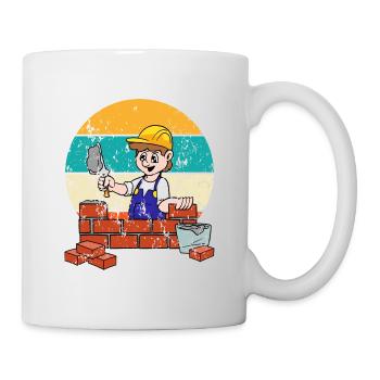 Vintage Retro Maurermeister Maurer - Tasse - Weiß - Rechts