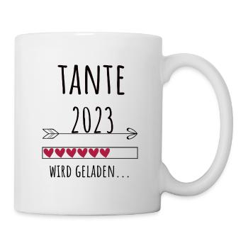 Tante 2023 Ankündigung Baby Patentante Geschenk - Tasse - Weiß - Rechts