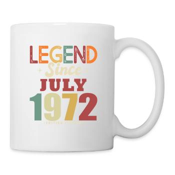 Geburtstagsgeschenk 52 Jahre Juli 1972 Legende - Tasse - Weiß - Rechts