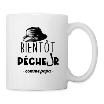 Bientôt pêcheur comme papa - Mug blanc - blanc - Droite