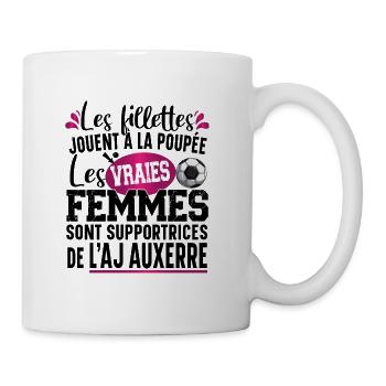 Aj Auxerre Supportrice Football Cadeau Femme Girly - Mug blanc - blanc - Droite