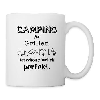 camping und grillen - Tasse - Weiß - Rechts