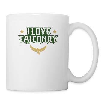 I love falconry - Mug - white - Right