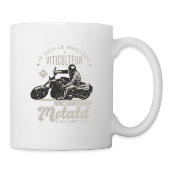 Motard le meilleur viticulteur cadeau vigneron - Mug blanc - blanc - Droite