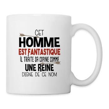 Homme Fantastique Reine Couple Cadeau Amour Humour - Mug blanc - blanc - Droite