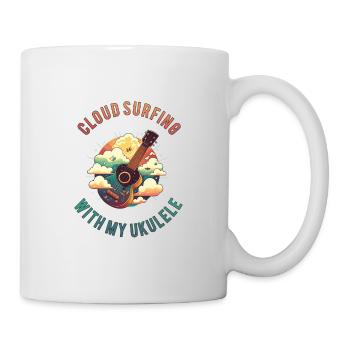 Cloud Surfing with my Ukulele - Saying, Idea - Mug - white - Right