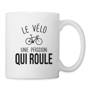 vélo le velo une passion qui roule cadeau cycliste - Mug blanc - blanc - Droite
