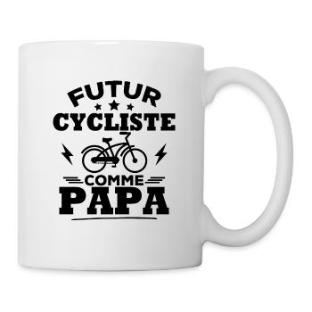 Futur cycliste comme papa - Mug blanc - blanc - Droite