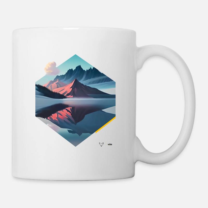 Red Low Mountain - Mug - white