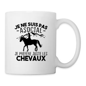 Je préfère juste les chevaux - Mug blanc - blanc - Droite