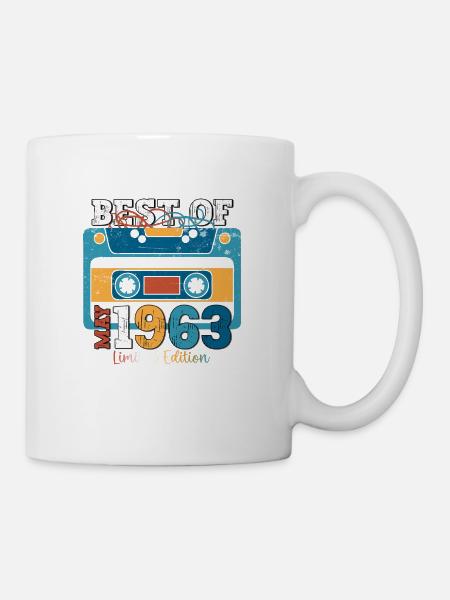 60 Geburtstag Mann Kassette May Jahrgang 1963 - Tasse - Weiß
