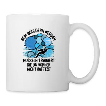 Vintage Bouldern Boulderer Klettern Kletterer - Tasse - Weiß - Rechts