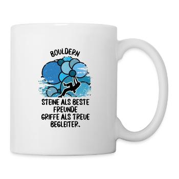 Vintage Bouldern Boulderer Klettern Kletterer - Tasse - Weiß - Rechts