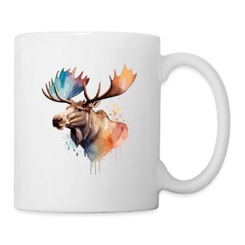 Elch Cool Bunt Bunt König des Waldes - Tasse - Weiß - Rechts