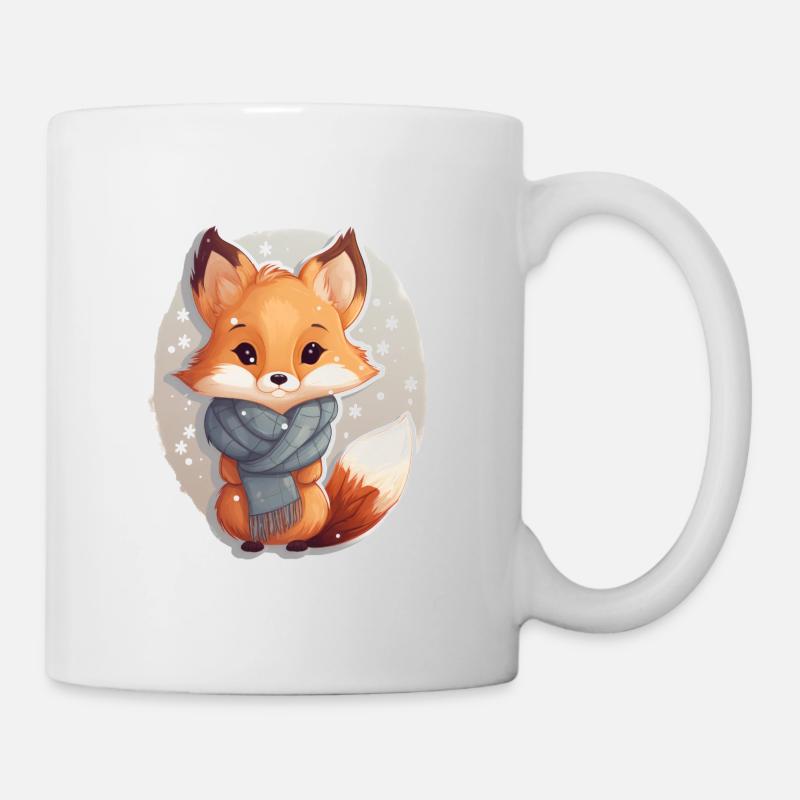 Fuchs im Winter - Tasse - Weiß