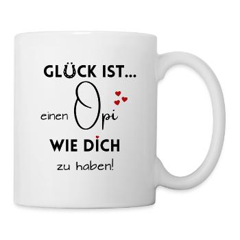 Glück ist, einen Opi wie Dich zu haben - Tasse - Weiß - Rechts