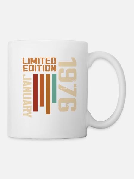 Januar 1976 - 1976 Januar Geburtstagsgeschenk - Tasse - Weiß