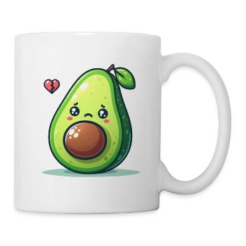 Kawaii Niedliche Avocado Traurige Samen-Karikatur verlieren - Tasse - Weiß - Rechts