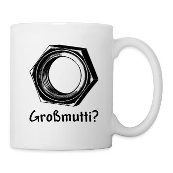 Großmutti Oma Mutter Schraubmutter Muttertag Pezi - Tasse - Weiß - Rechts