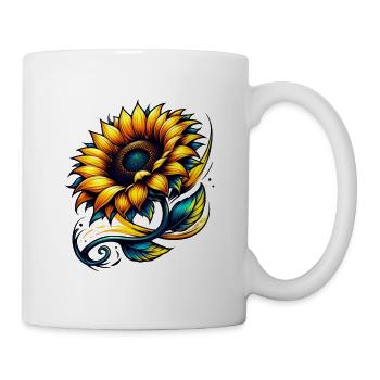 Sunflower for a summery atmosphere in summer - Mug - white - Right