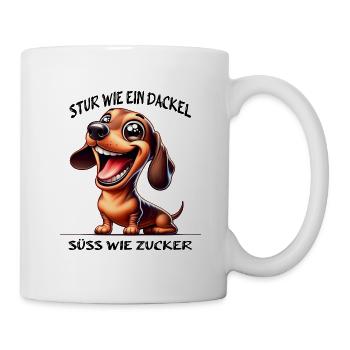Dackel Hund Jagdhund - Tasse - Weiß - Rechts