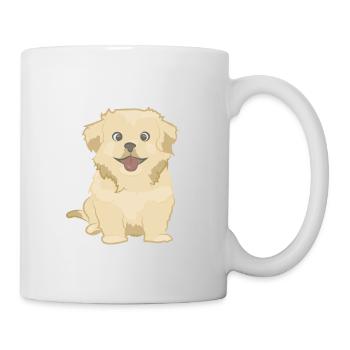 Niedlicher Hund als Illustration - Tasse - Weiß - Rechts