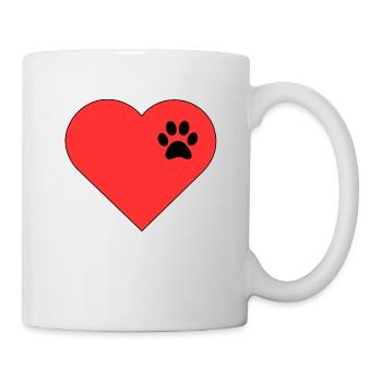 Template heart paw print design - Mug - white - Right