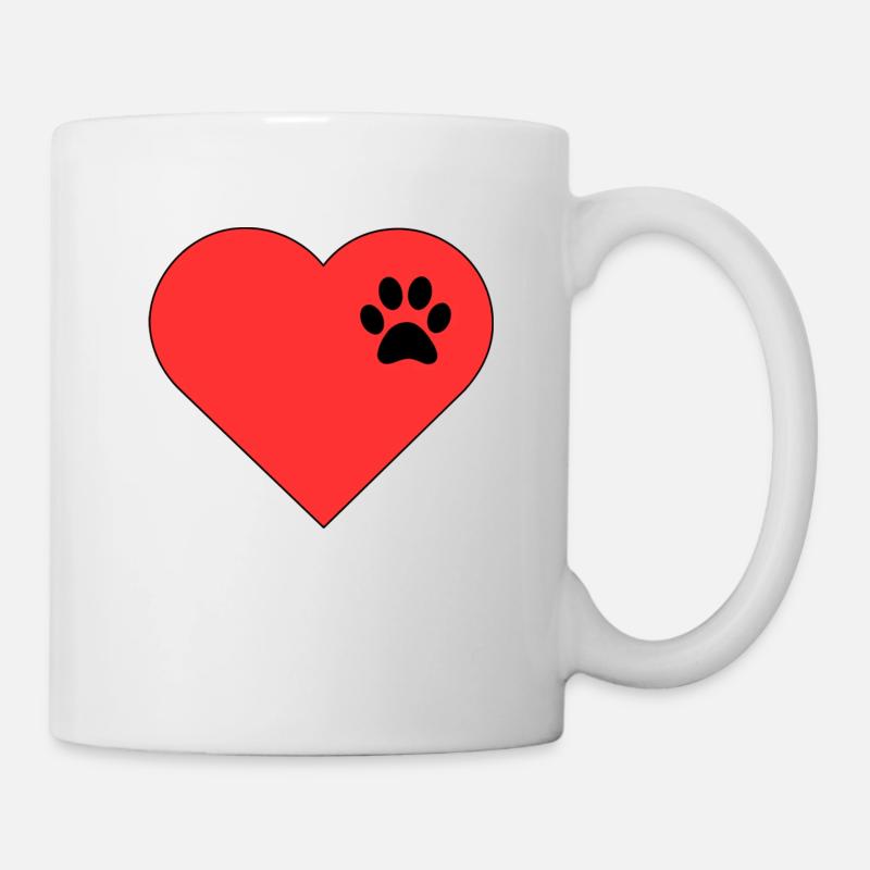 Template heart paw print design - Mug - white