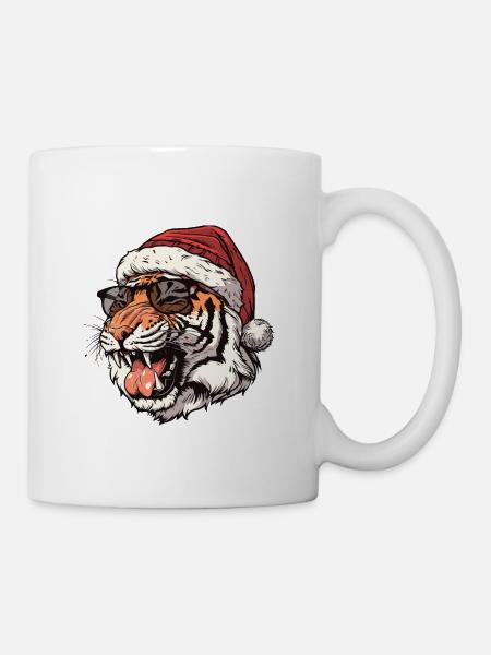 Tiger Weihnachten Lustig - Tasse - Weiß