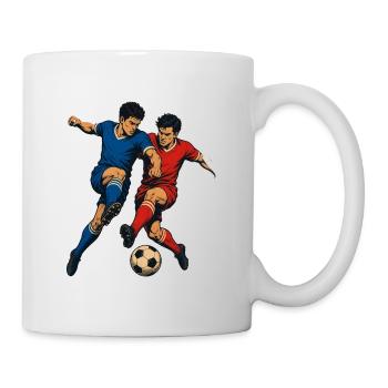Fußball Retro Zweikampf Vintage Spieler - Tasse - Weiß - Rechts