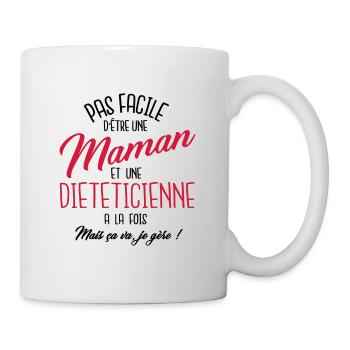 Maman et diététicienne - Mug blanc - blanc - Droite