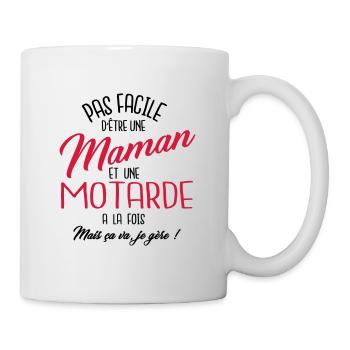 Maman et motarde - Mug blanc - blanc - Droite